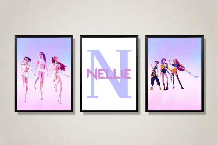 K-Pop inspired Name & Initial Set of 3 Prints