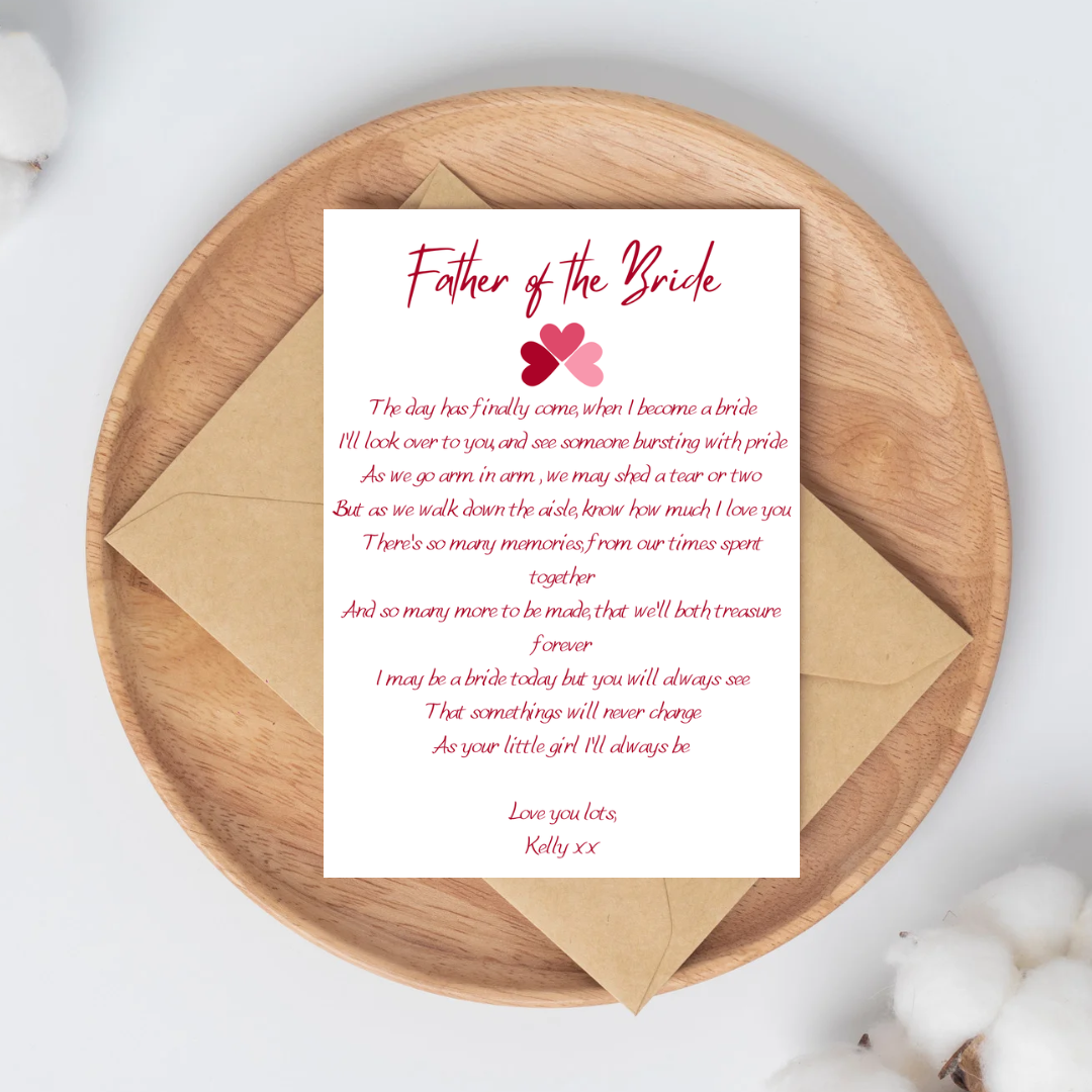 Bridal Party Poem Letters