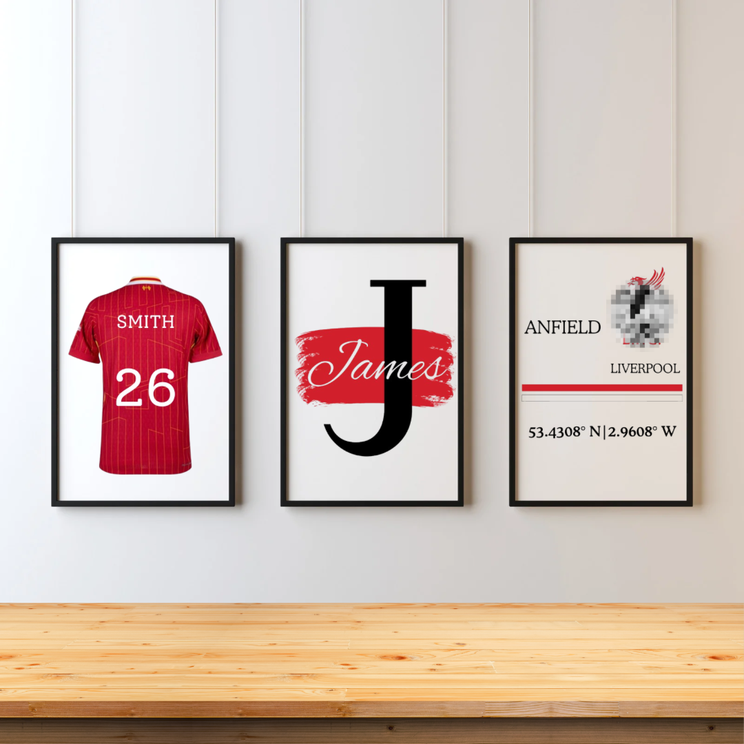 Personalised Football Name & Initial Set of 3