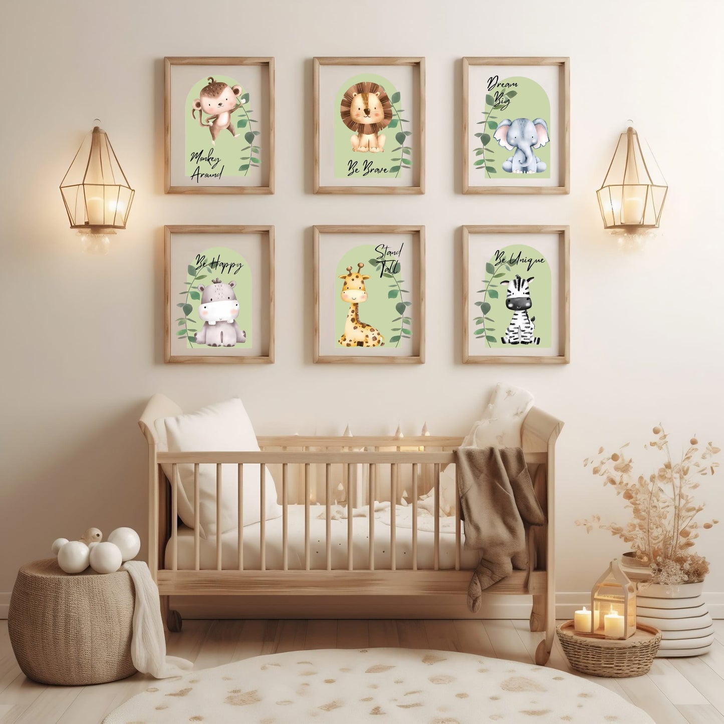 Sweet Safari Nursery Prints - Set of 6