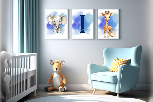 Personalised Baby Nursery Prints - Set of 3