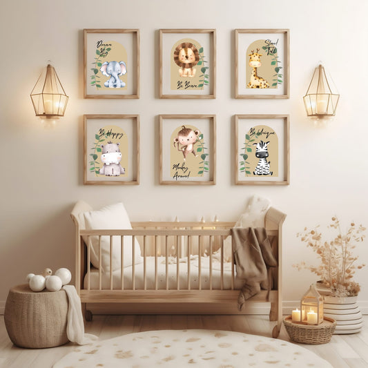 Sweet Safari Nursery Prints - Set of 6
