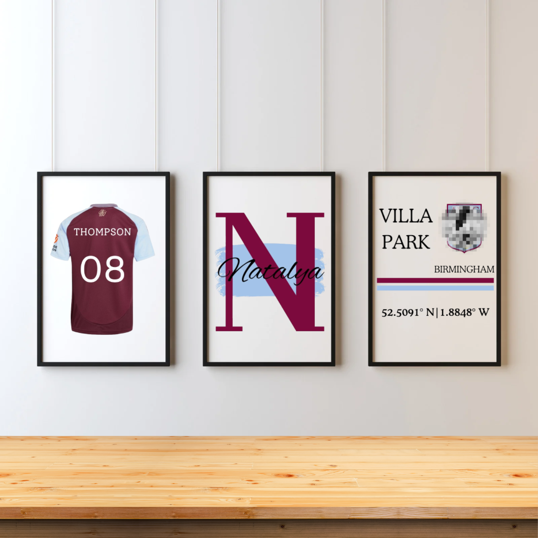 Personalised Football Name & Initial Set of 3