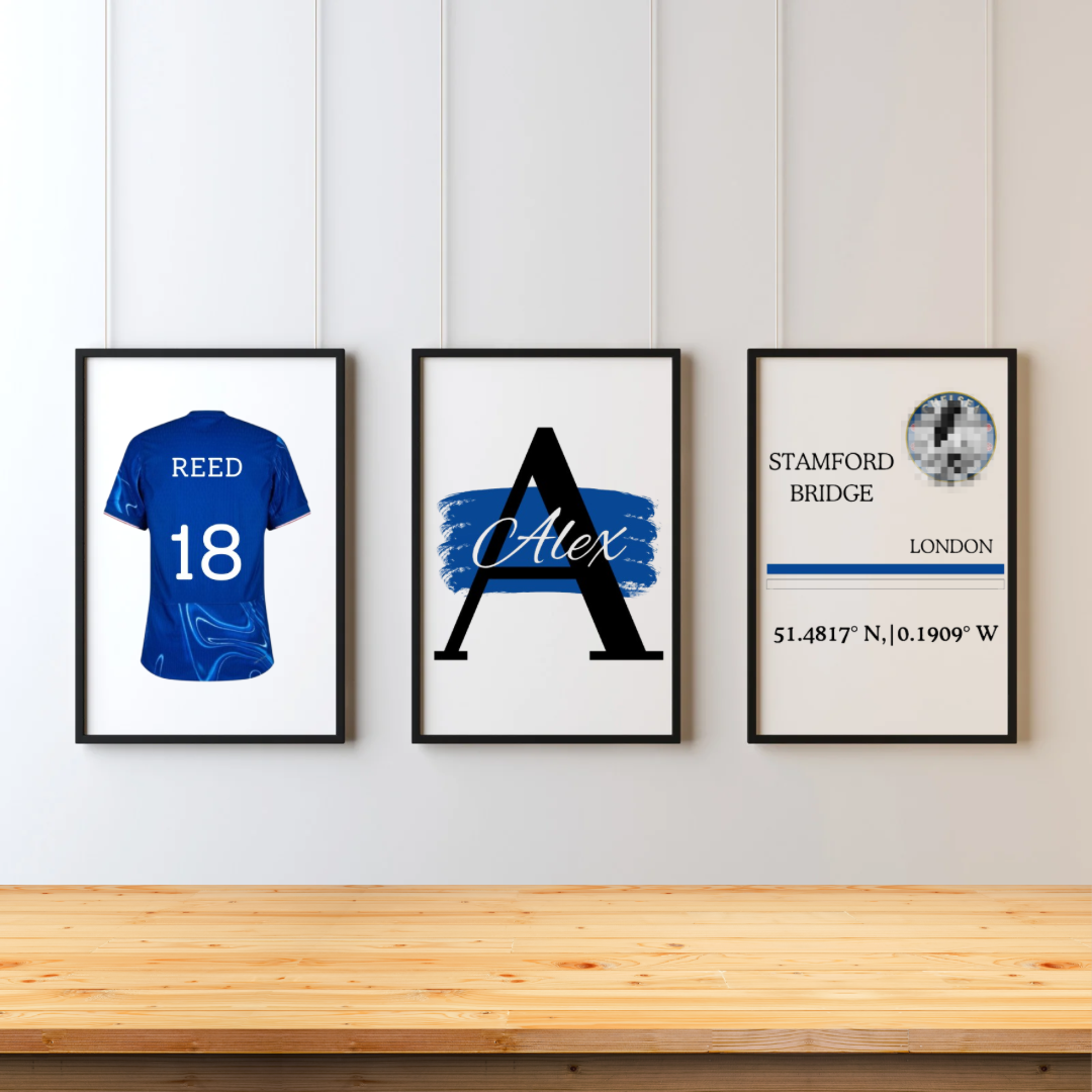 Personalised Football Name & Initial Set of 3