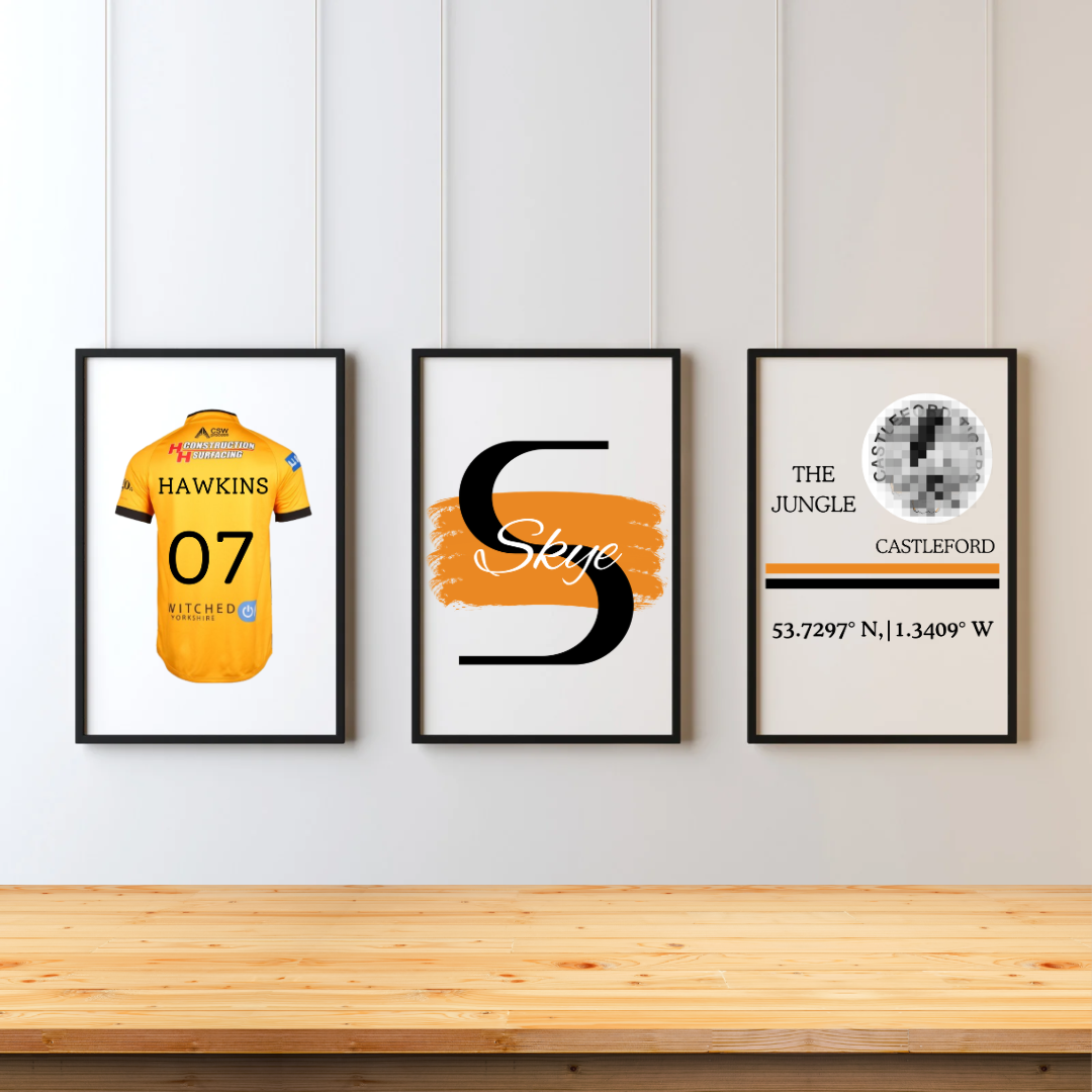 Personalised Rugby Name & Initial Set of 3