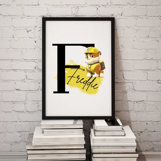 Rescue Pups Name & Initial Prints