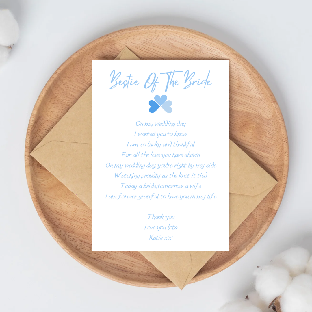 Bridal Party Poem Letters