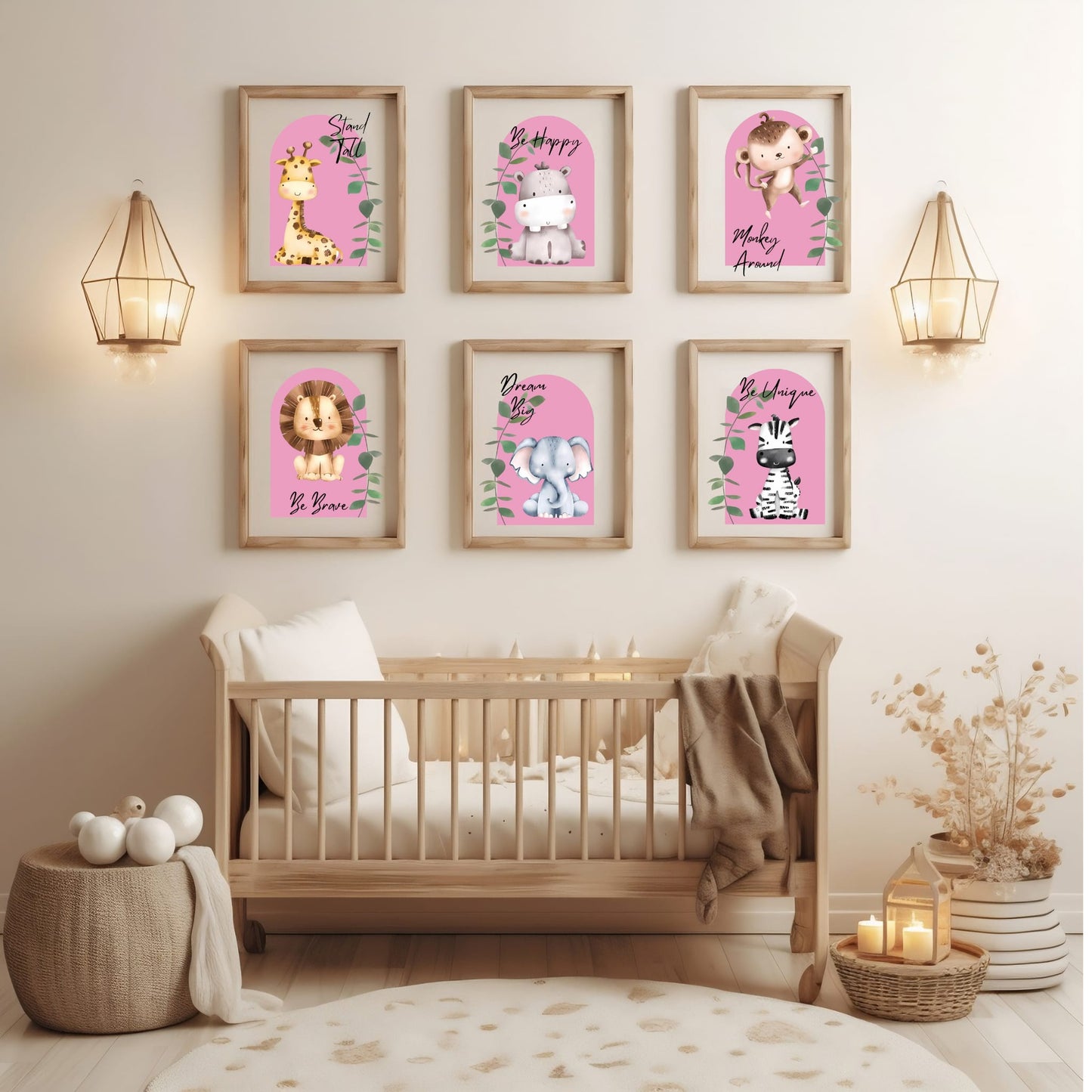 Sweet Safari Nursery Prints - Set of 6
