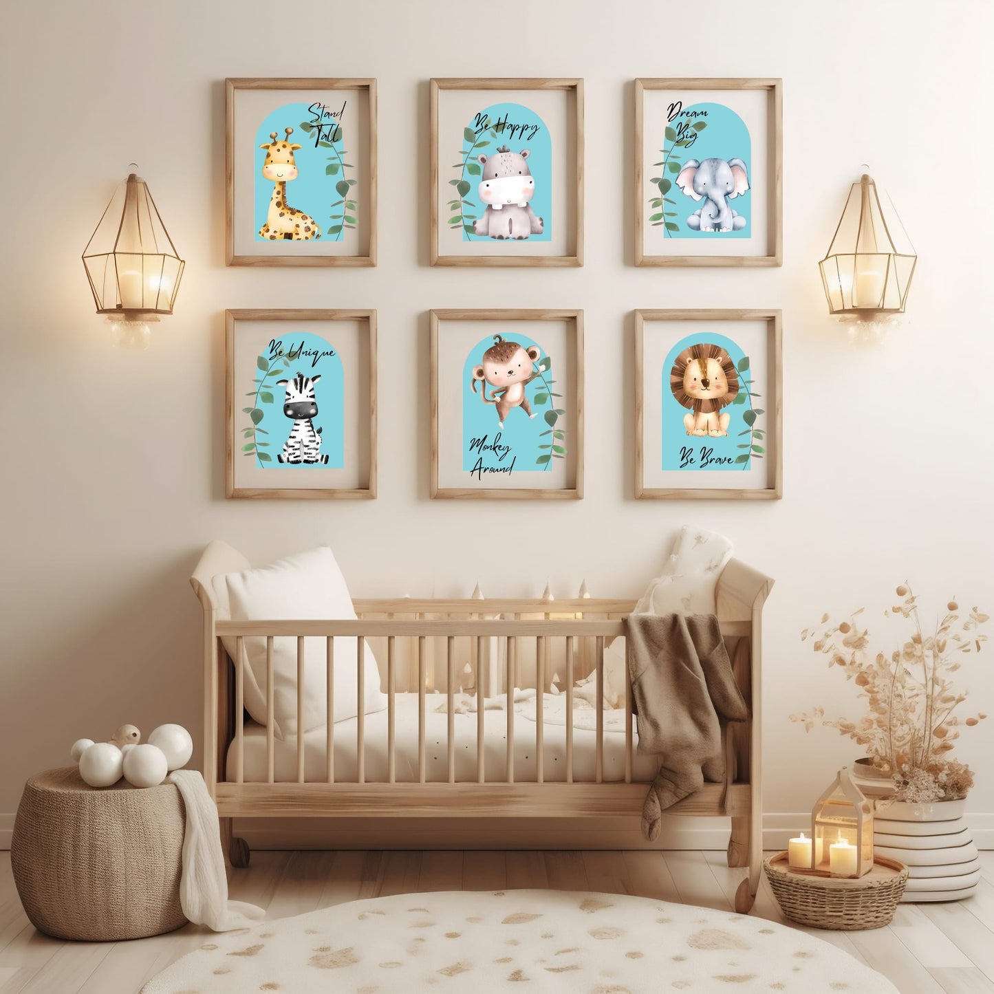 Sweet Safari Nursery Prints - Set of 6