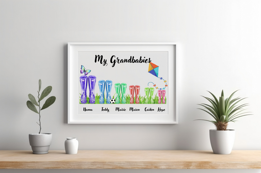 Wellie Boot Grandchildren Prints